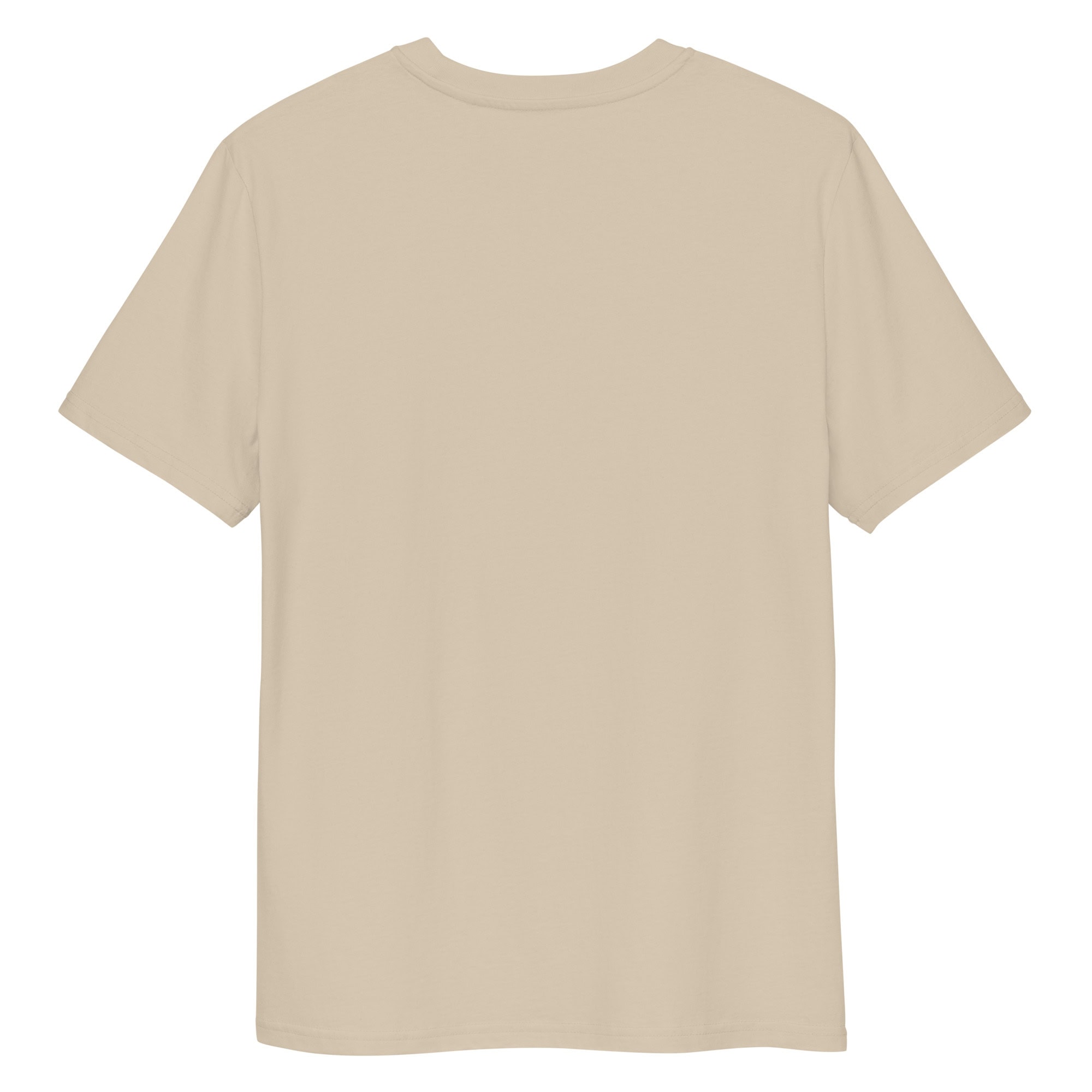 La camiseta unisex "Parapente al Atardecer" se extiende plana, dejando la espalda al descubierto. En tono beige y mangas cortas, encarna la esencia tranquila del parapente al atardecer. Completamente unisex, sin logotipos ni diseños visibles.