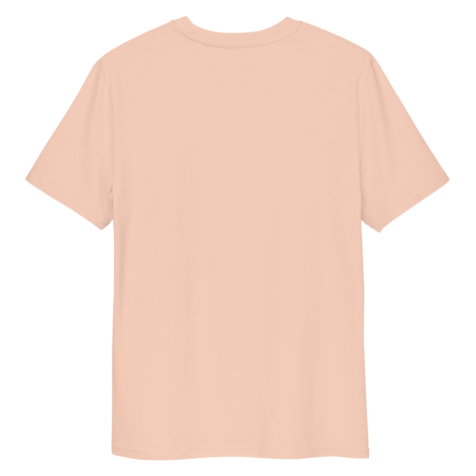 Una camiseta unisex beige de manga corta, llamada "Parapente al Atardecer", se presenta sobre un fondo blanco, con un estilo sereno. Se muestra la espalda de la camiseta.