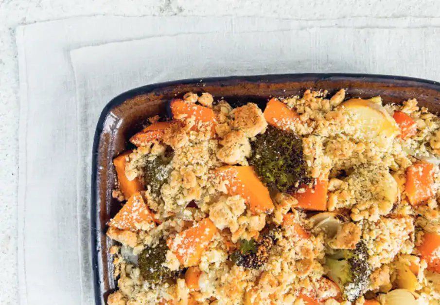 Crumble de légumes au parmesan recette