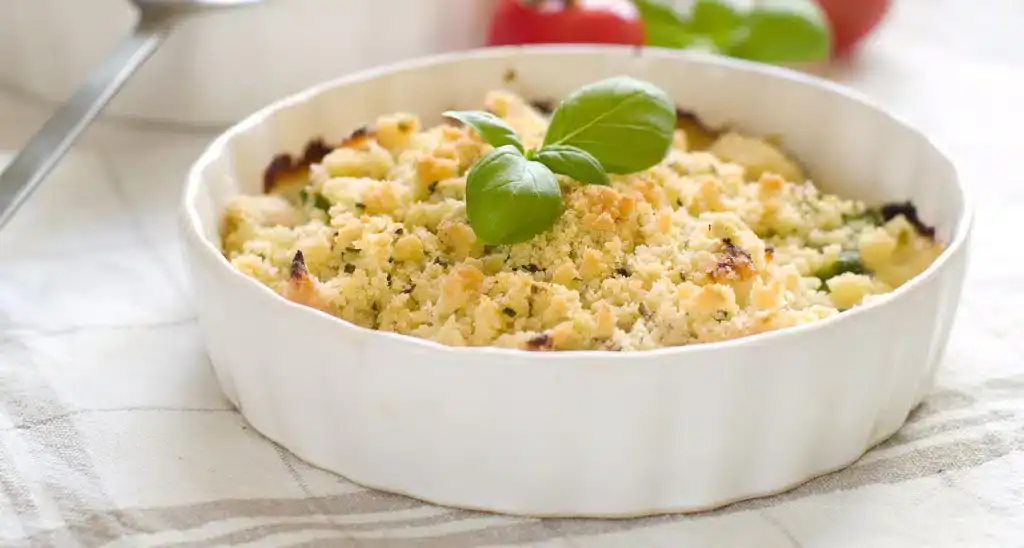 Crumble de légumes au parmesan