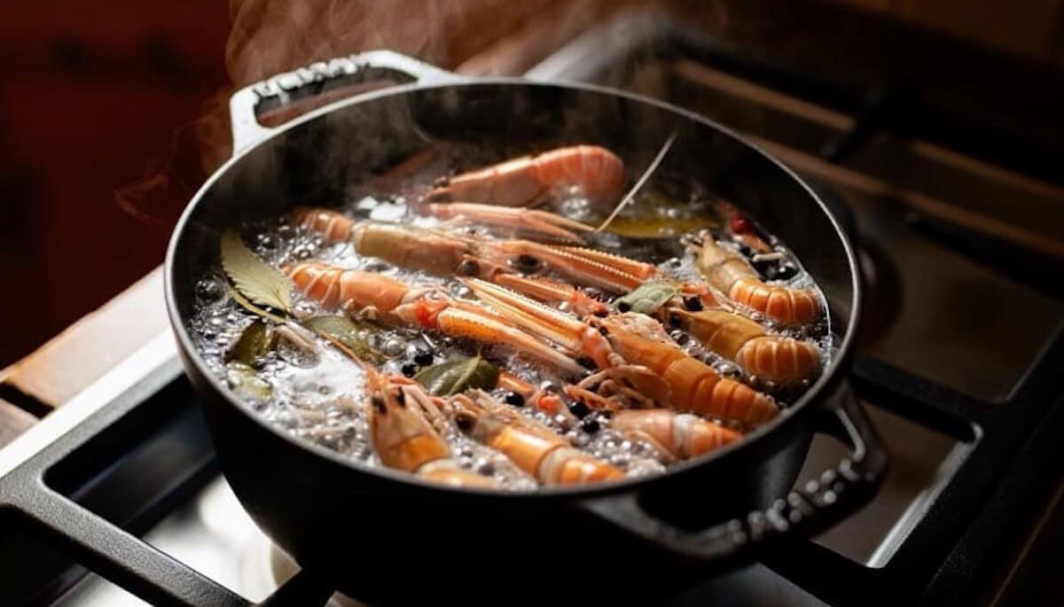 Cuisson des langoustines congelées au court-bouillon