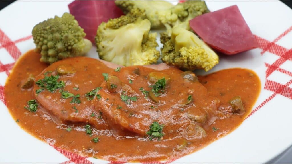 Langue de bœuf sauce cornichons cuisson