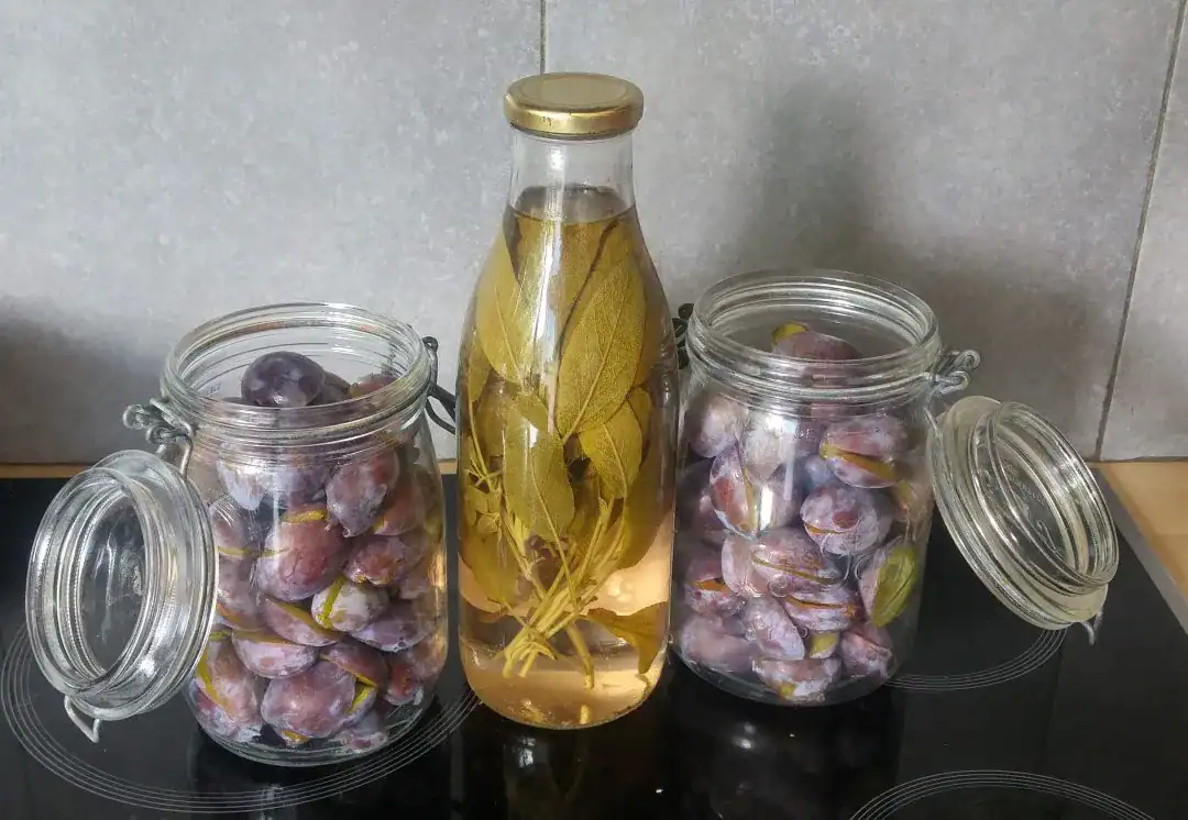 Prunes en bocaux sans eau