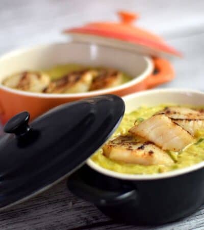 Cassolette de saint-jacques aux poireaux