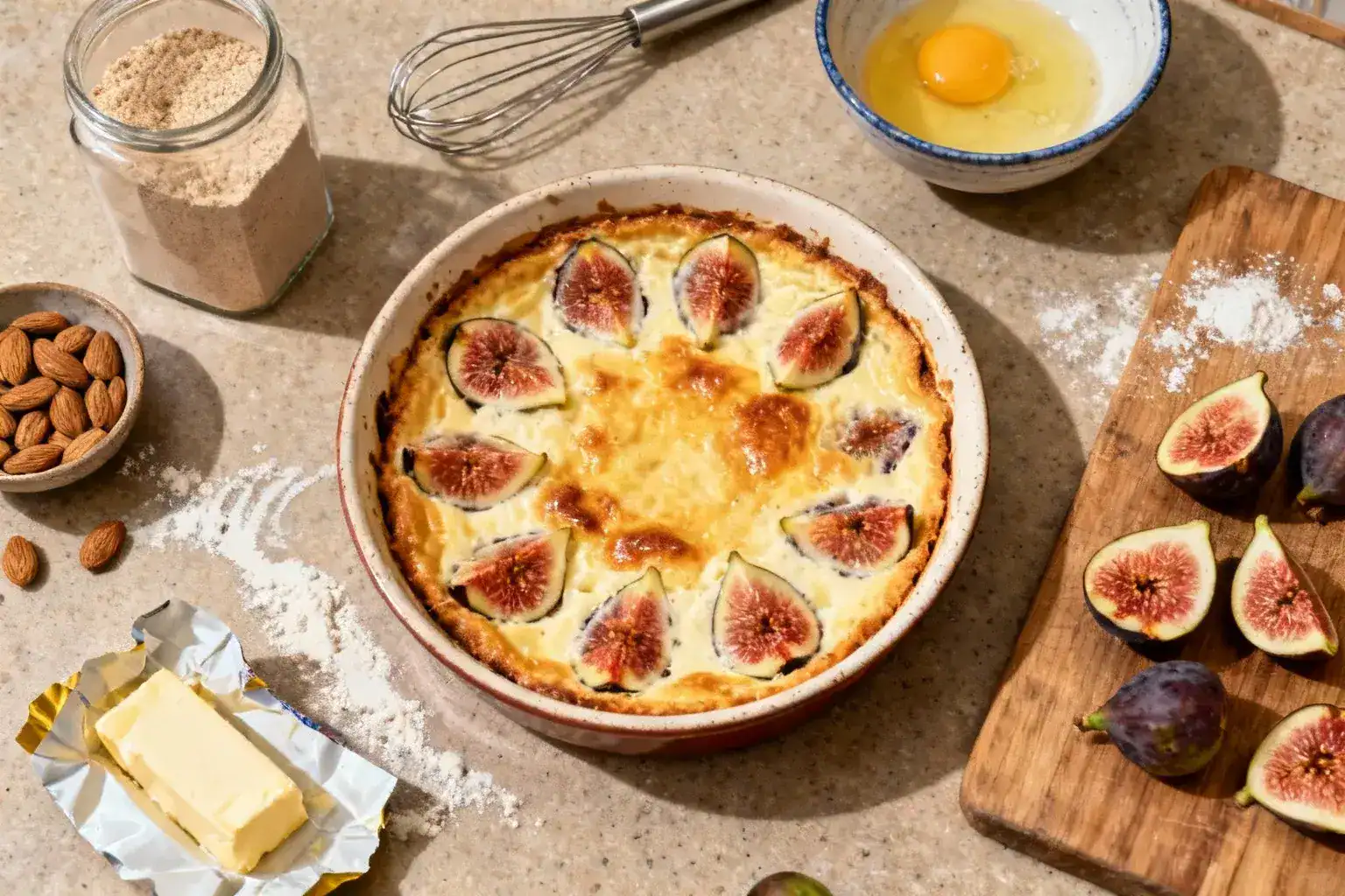 Clafoutis aux figues et poudre d'amande