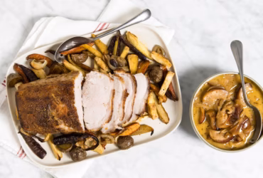 Rôti de porc aux pommes