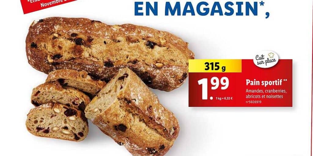 Pain sportif Lidl : ingrédients, valeurs nutritionnelles et intérêt pour la santé 5 Pain sportif Lidl prix