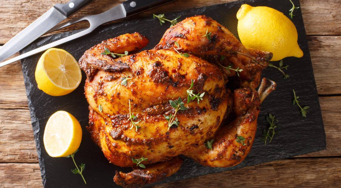 Poulet congelé au four