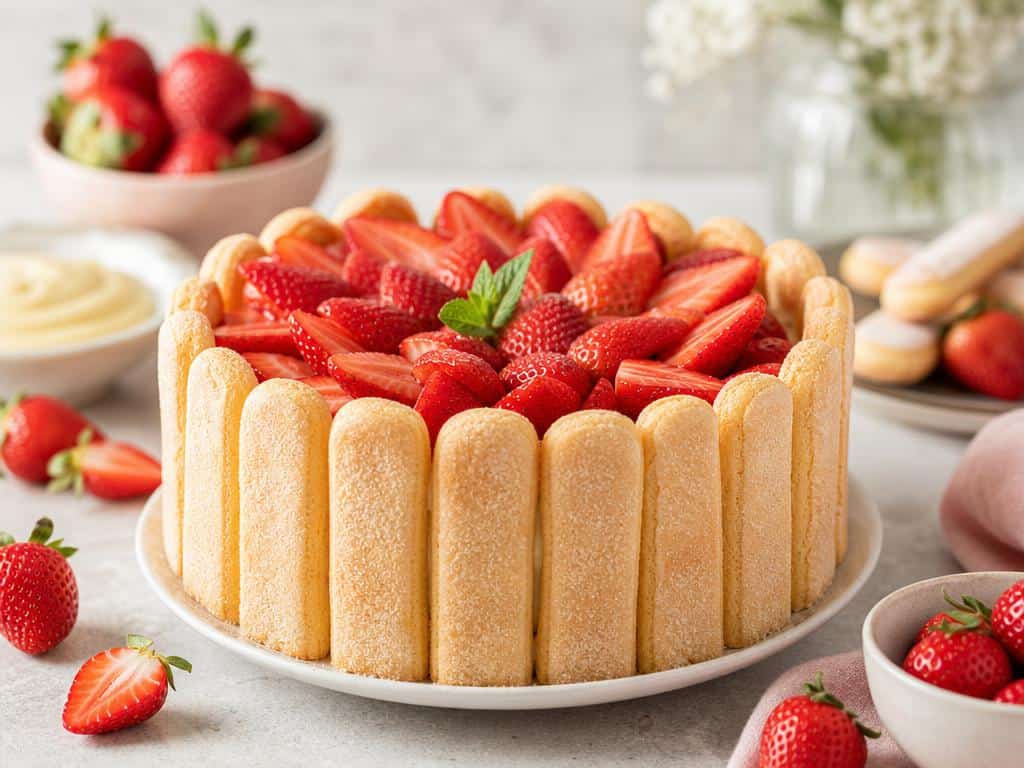 charlotte aux fraises crème pâtissière