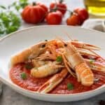 langoustines au coulis de tomate