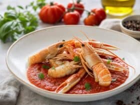 langoustines au coulis de tomate