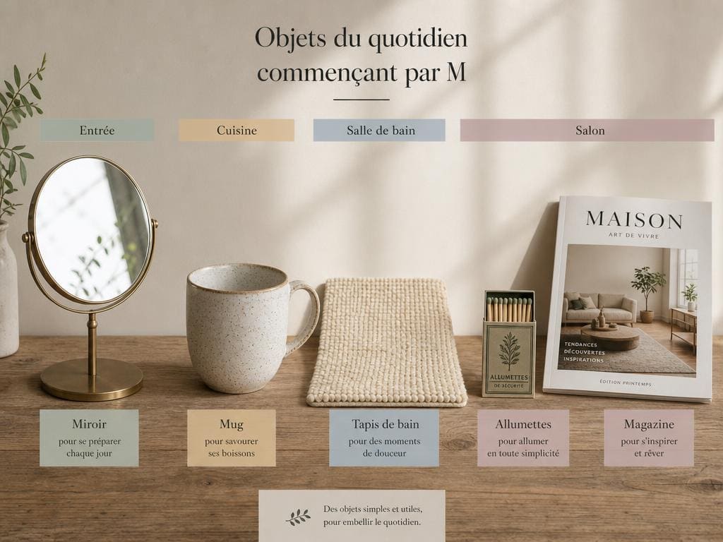 Objets en M : la liste complète pour le Petit Bac, la maison et plus encore 3 objet en m drole