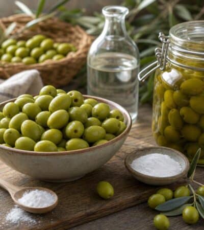 préparation olives vertes bicarbonate de soude