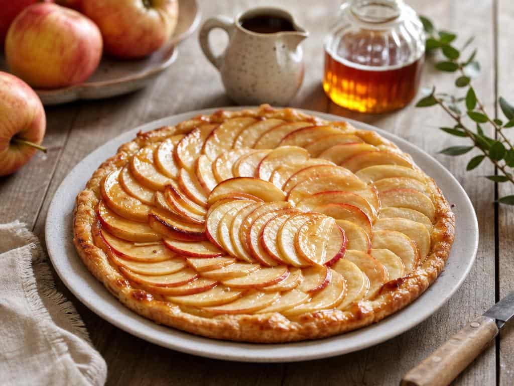 tarte fine aux pommes et sirop d erable