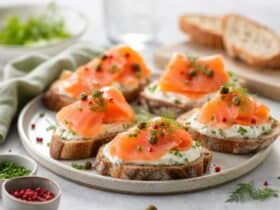 toasts au saumon fume et fromage frais
