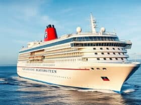 Navire Hurtigruten naviguant le long des côtes et fjords de Norvège