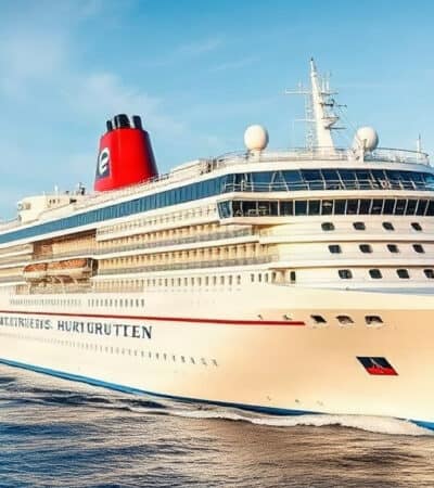 Navire Hurtigruten naviguant le long des côtes et fjords de Norvège