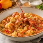 fricassee de langouste a la creme de poivrons doux