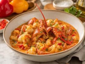 fricassee de langouste a la creme de poivrons doux