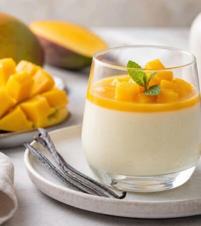 panna cotta vanille et mangue
