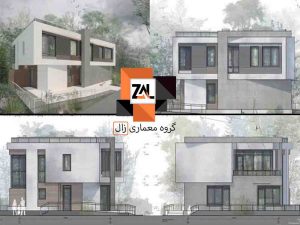 طراحی نمای ویلای دوطبقه