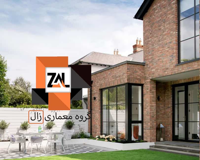 طراحی نمای ویلا سنگ و آجر - زالارک
