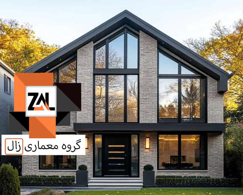 نمای سنگ ساختمان ویلایی یک طبقه - زالارک