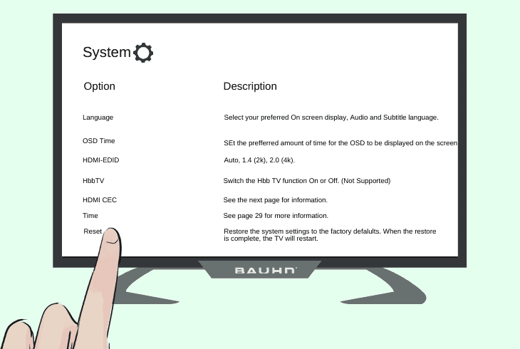 Bauhn TV Not Finding Channels? (Fix & Scan Now!) 9 factory reset your bauhn tv
