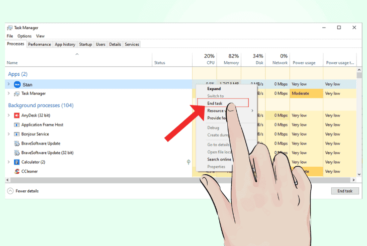 Worried with Stan Error Code A17? (Don't Panic! Easy Fix) 5 force stop browser stan on windows