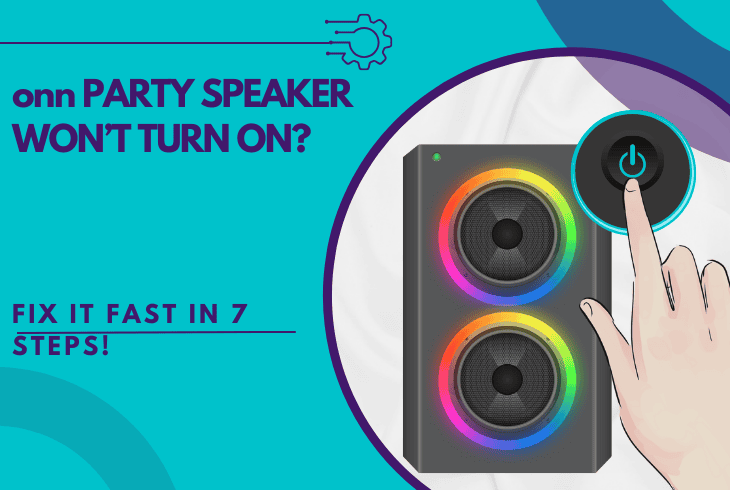 onn party speaker won't turn on