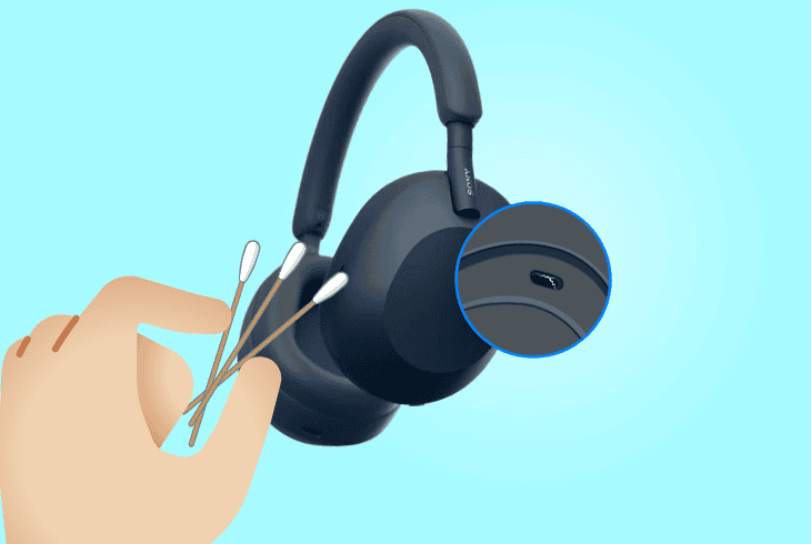 Your Sony WH-1000XM5 Not Charging? (8 Proven Fixes!) 3 clean the usb-c charging port