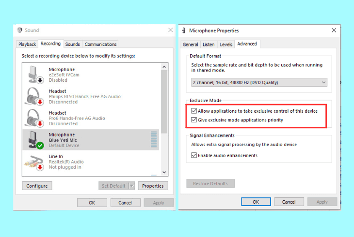 Best Blue Yeti Settings For Streaming - (Tested Settings) 5 exclusive mode enabled
