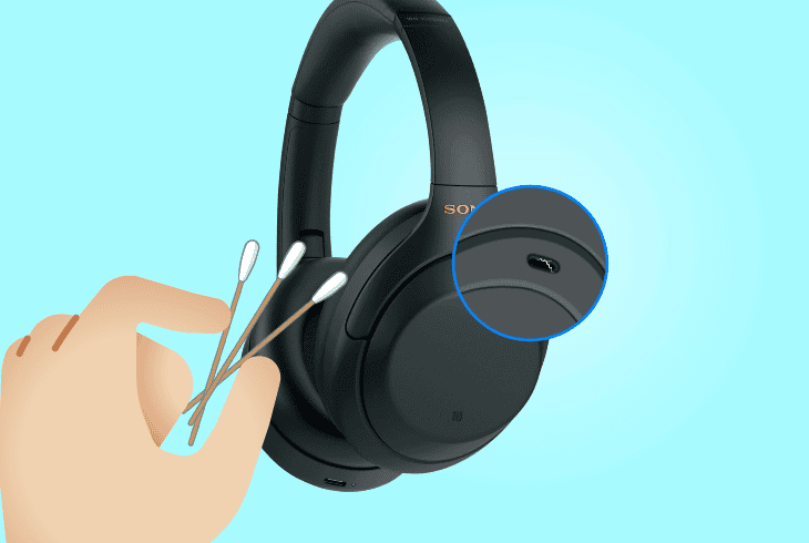 Sony WH-1000XM4 Not Charging? (7 Best Methods to Fix!) 7 clean the headphones port
