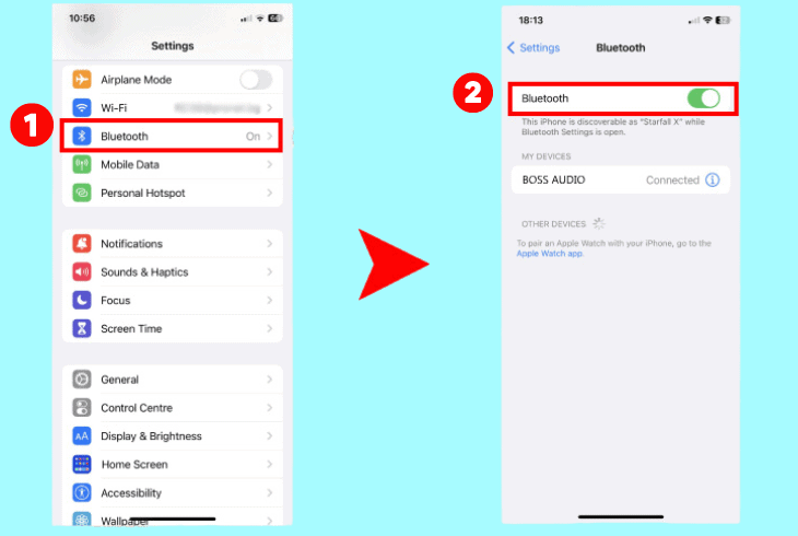 BOSS Audio Apple Carplay Not Working? (Quick Fix Guide!) 4 re-activate the bluetooth feature on iphone