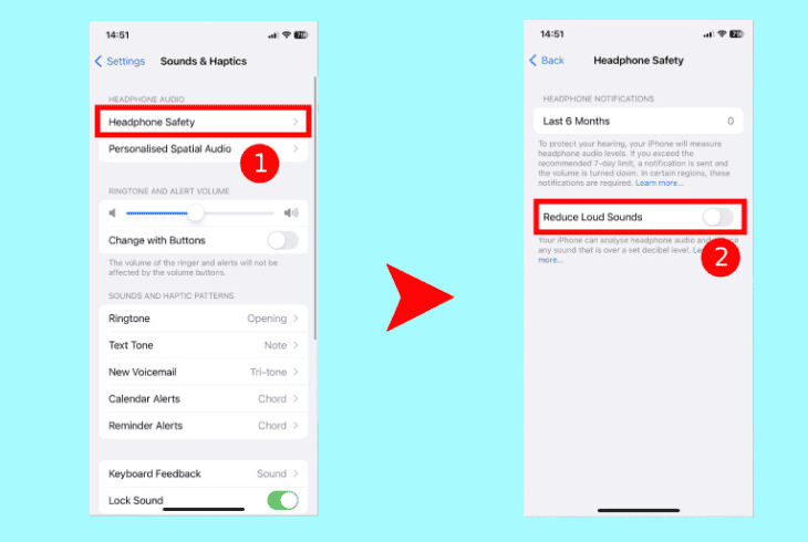 Apple CarPlay Music Volume Too Low? (Let's Fix It Fast) 8 disable the “reduce loud sounds”