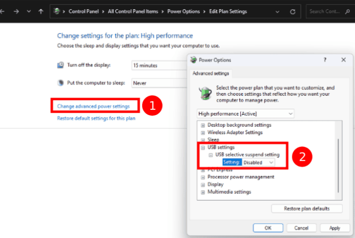 Is Your Razer BlackShark V2 Pro Not Charging? (Quick Fixes) 8 turn off “usb suspend” setting