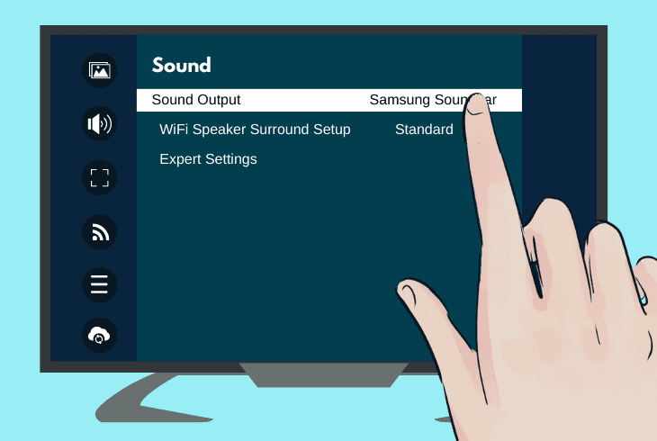 Samsung Soundbar Display Not Working? (Working Solutions) 7 set soundbar as the default output