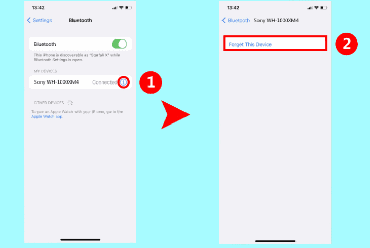 Sony WH-1000XM4 Touch Controls Not Working? (Let's Fix) 5 forget & reconnect xm4 on iphones
