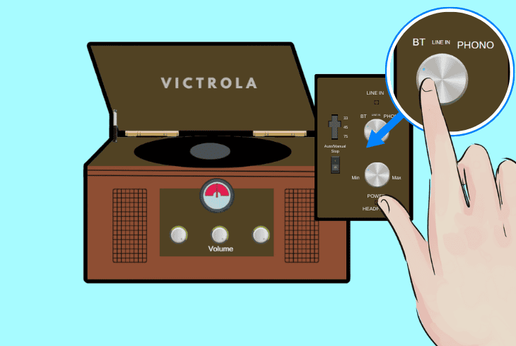Why Is My Victrola Record Player Not Turning On? (Easy Fix!) 2 switch victrola to phono mode