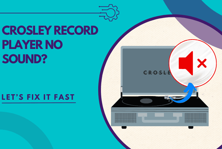 crosley record player no sound