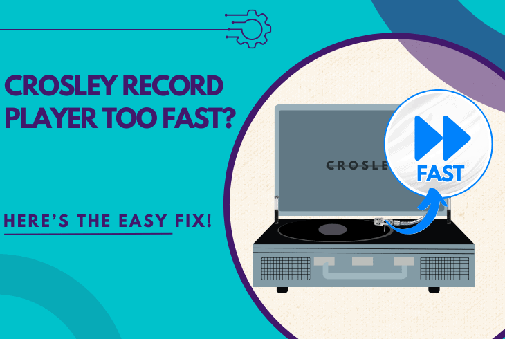 crosley record player too fast