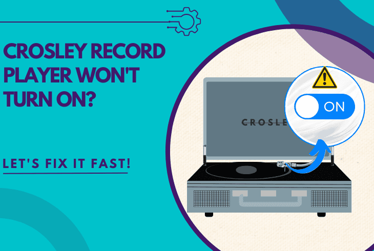 crosley record player won't turn on