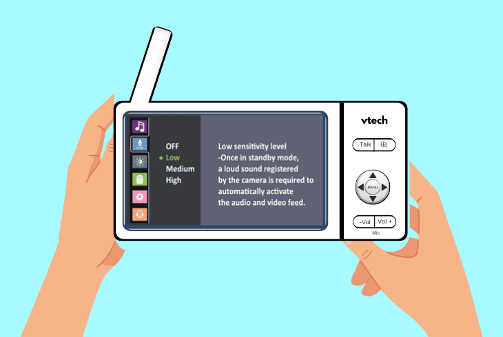 VTech Baby Monitor Sound Cuts Out? (Here’s The Easy Fix!) 3 turn up the vox sensitivity level