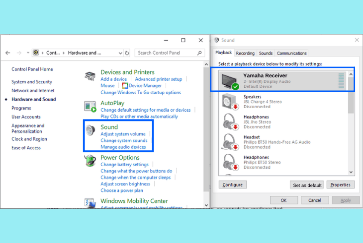 Yamaha Receiver HDMI Output Not Working? (Quick Fix!) 3 change default audio output on pc