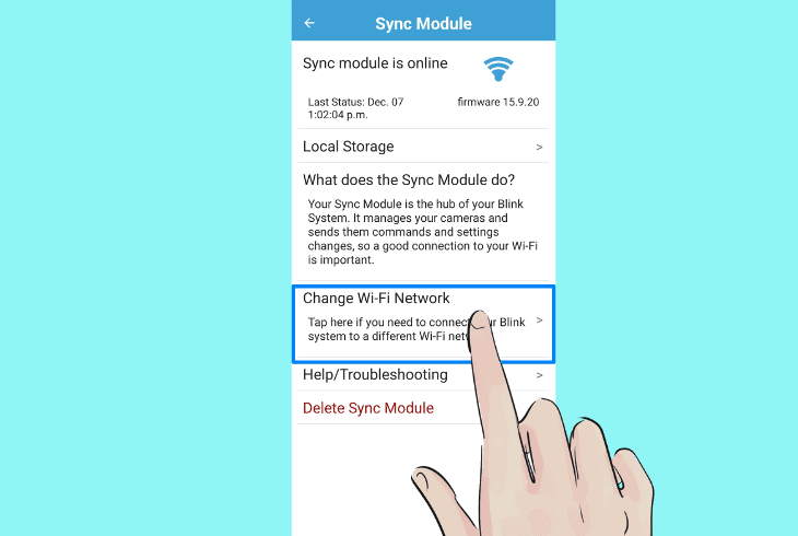 Blink Mini Camera Flashing Green? (Quick Fix Guide!) 4 update sync module’s wi-fi