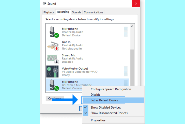 Blue Yeti USB Device Not Recognized? (Do This Now to Solve It!) 10 set blue yeti as default microphone