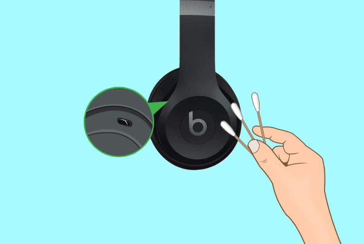 Why Are My Beats Solo 4 Not Turning On? (Quick Fixes) 4 clean the beats solo 4 port & frame