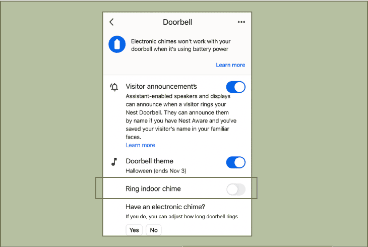 Nest Doorbell Freezes When Rung? (Get It Working Again!) 3 disable the indoor chime function (wired)