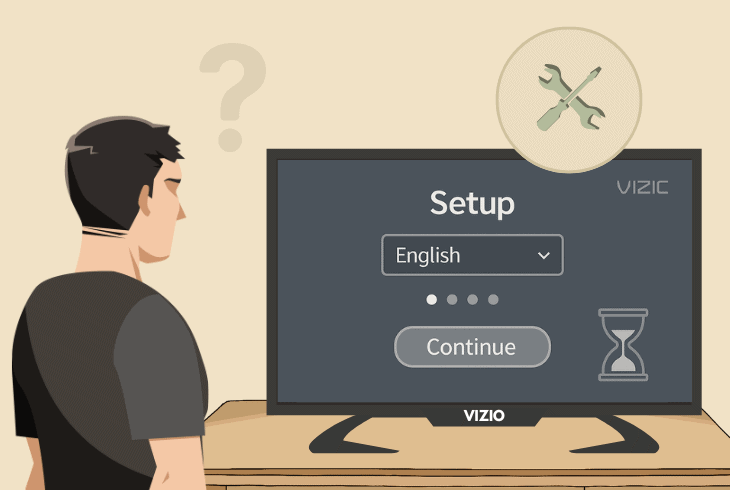 VIZIO tv stuck on initial setup screen