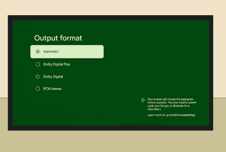 Solve Google TV Streamer No Sound Problem! (Easy Fix!) 6 set the output format to “automatic”